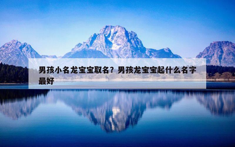 男孩小名龙宝宝取名？男孩龙宝宝起什么名字最好