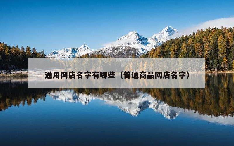 通用网店名字有哪些（普通商品网店名字）