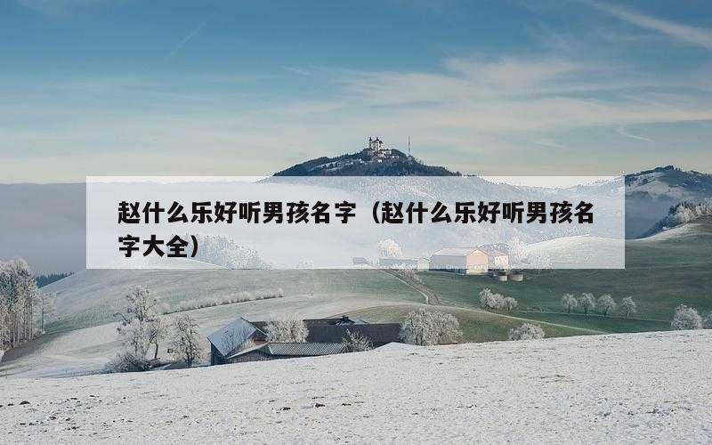赵什么乐好听男孩名字（赵什么乐好听男孩名字大全）
