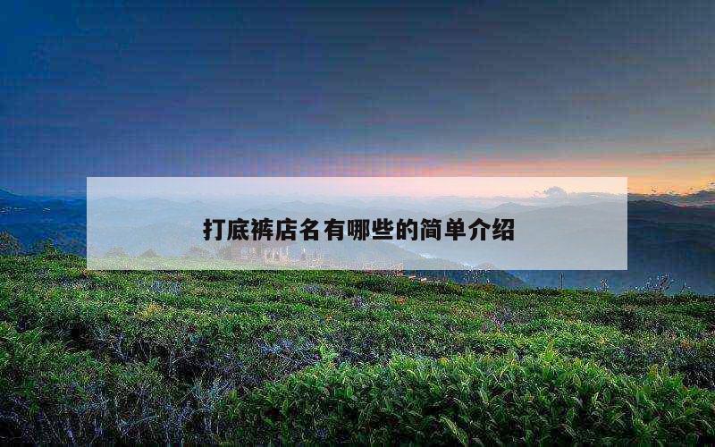 打底裤店名有哪些的简单介绍