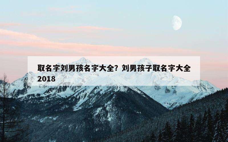 取名字刘男孩名字大全？刘男孩子取名字大全2018