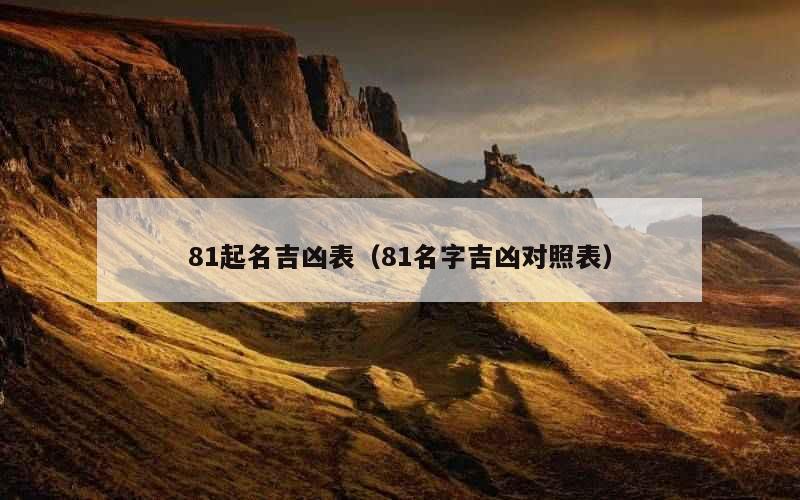 81起名吉凶表（81名字吉凶对照表）
