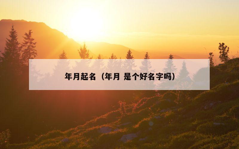 年月起名（年月 是个好名字吗）