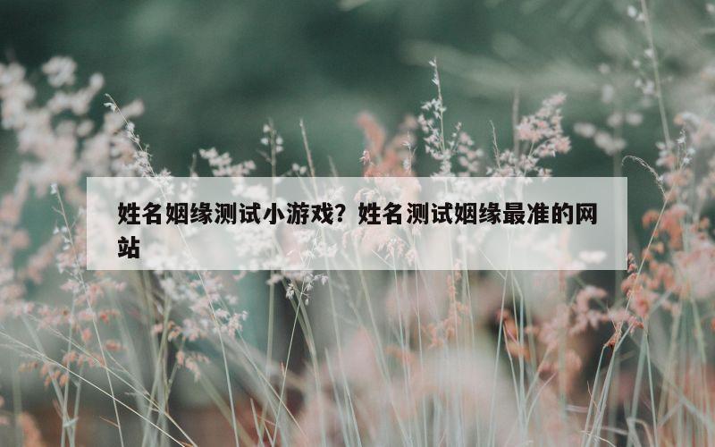 姓名姻缘测试小游戏？姓名测试姻缘最准的网站