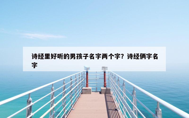 诗经里好听的男孩子名字两个字？诗经俩字名字