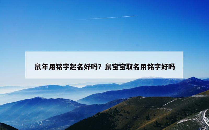 鼠年用铭字起名好吗？鼠宝宝取名用铭字好吗