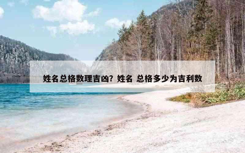 姓名总格数理吉凶？姓名 总格多少为吉利数