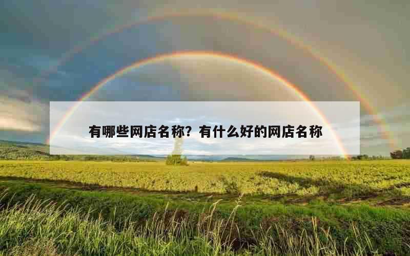 有哪些网店名称？有什么好的网店名称