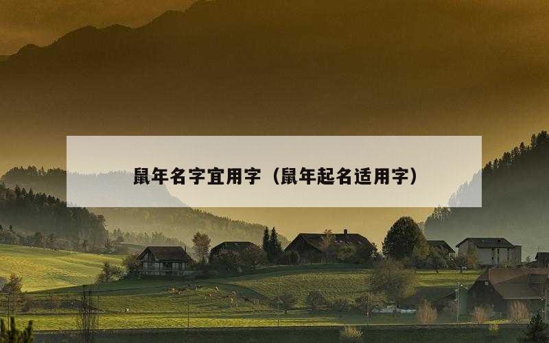 鼠年名字宜用字（鼠年起名适用字）