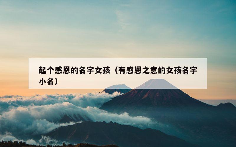起个感恩的名字女孩（有感恩之意的女孩名字小名）
