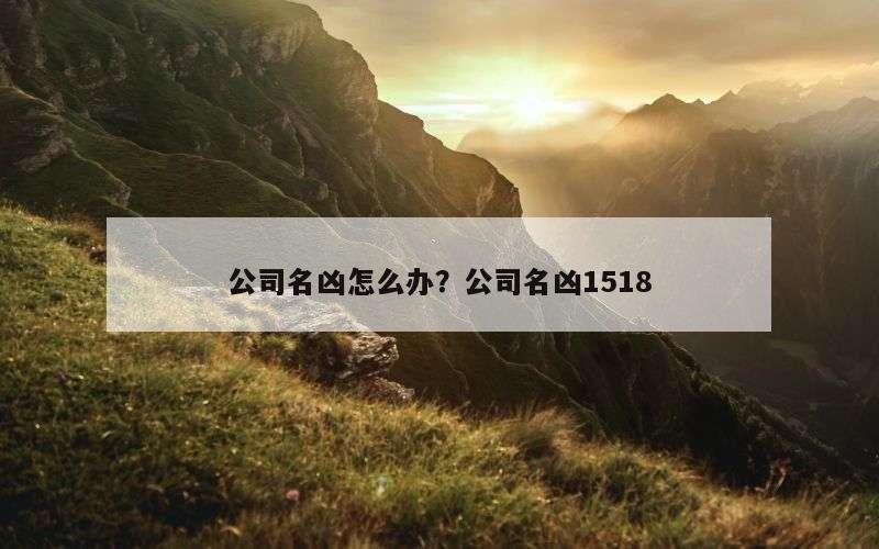公司名凶怎么办？公司名凶1518