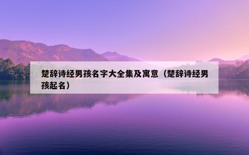 楚辞诗经男孩名字大全集及寓意（楚辞诗经男孩起名）