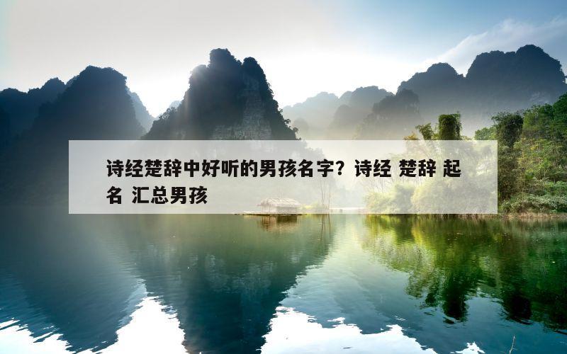 诗经楚辞中好听的男孩名字？诗经 楚辞 起名 汇总男孩