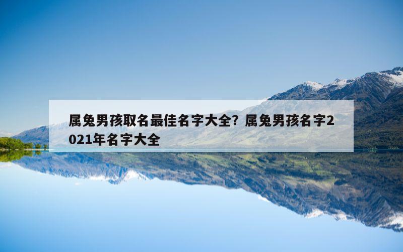 属兔男孩取名最佳名字大全？属兔男孩名字2021年名字大全
