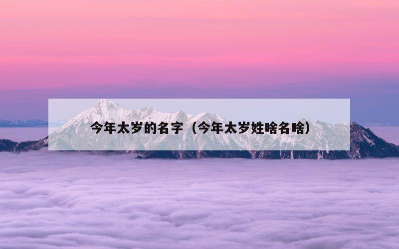 今年太岁的名字（今年太岁姓啥名啥）