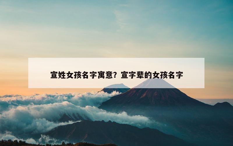 宣姓女孩名字寓意？宣字辈的女孩名字