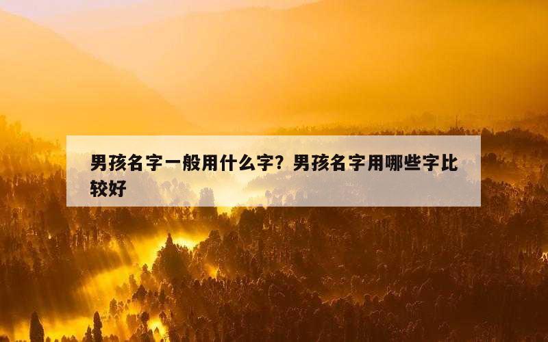 男孩名字一般用什么字？男孩名字用哪些字比较好