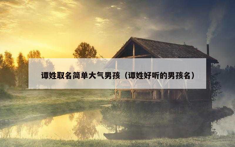 谭姓取名简单大气男孩（谭姓好听的男孩名）
