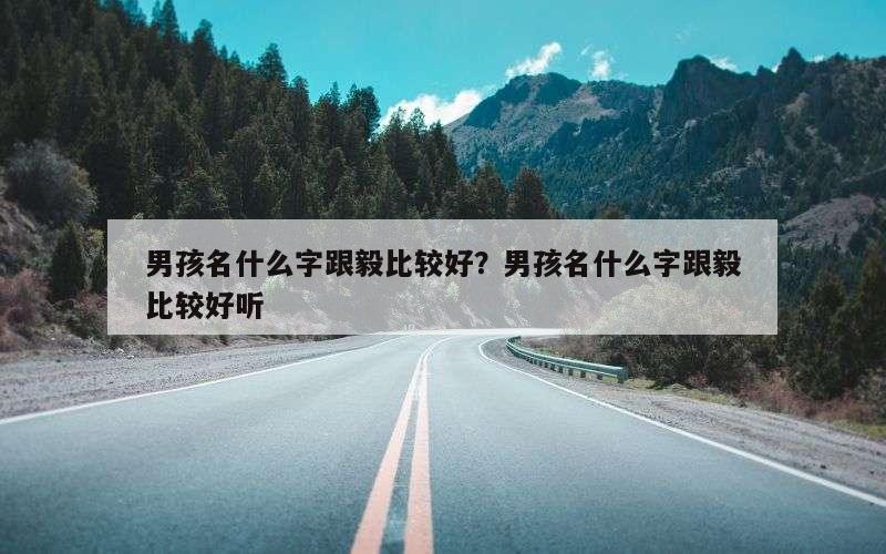 男孩名什么字跟毅比较好？男孩名什么字跟毅比较好听