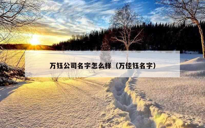 万钰公司名字怎么样（万佳钰名字）