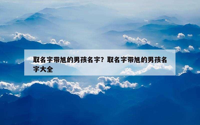 取名字带旭的男孩名字？取名字带旭的男孩名字大全