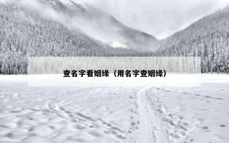 查名字看姻缘（用名字查姻缘）