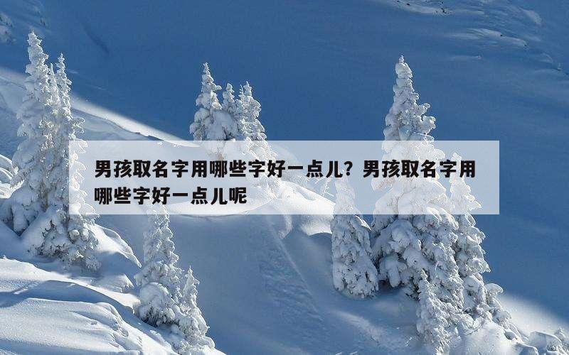 男孩取名字用哪些字好一点儿？男孩取名字用哪些字好一点儿呢