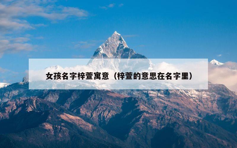 女孩名字梓萱寓意（梓萱的意思在名字里）