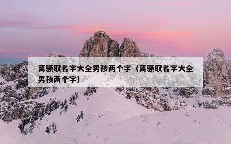 离骚取名字大全男孩两个字（离骚取名字大全男孩两个字）