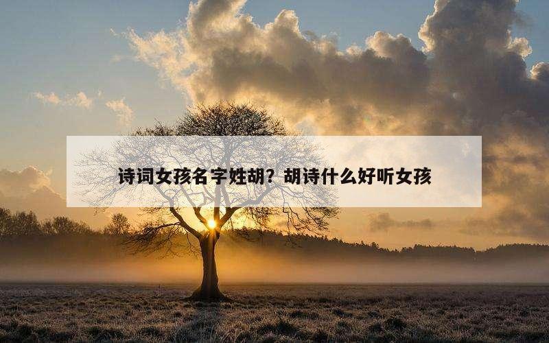 诗词女孩名字姓胡？胡诗什么好听女孩