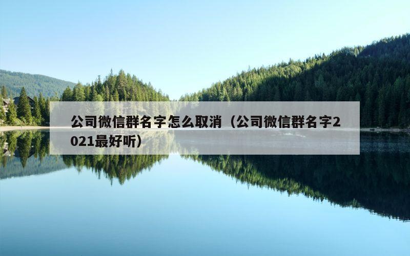 公司微信群名字怎么取消（公司微信群名字2021最好听）