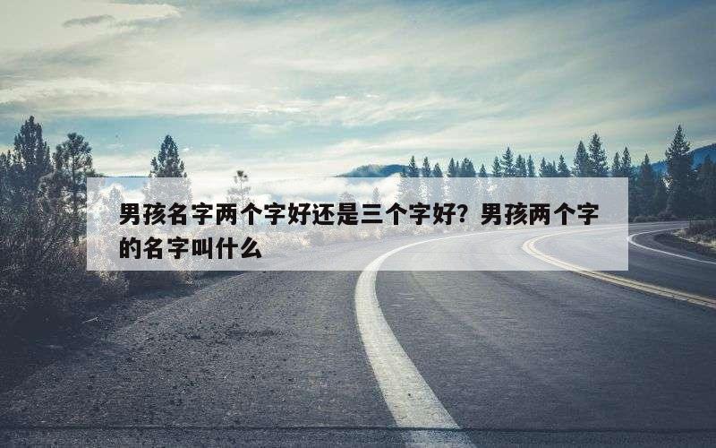 男孩名字两个字好还是三个字好？男孩两个字的名字叫什么