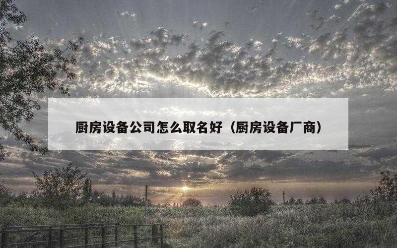 厨房设备公司怎么取名好（厨房设备厂商）