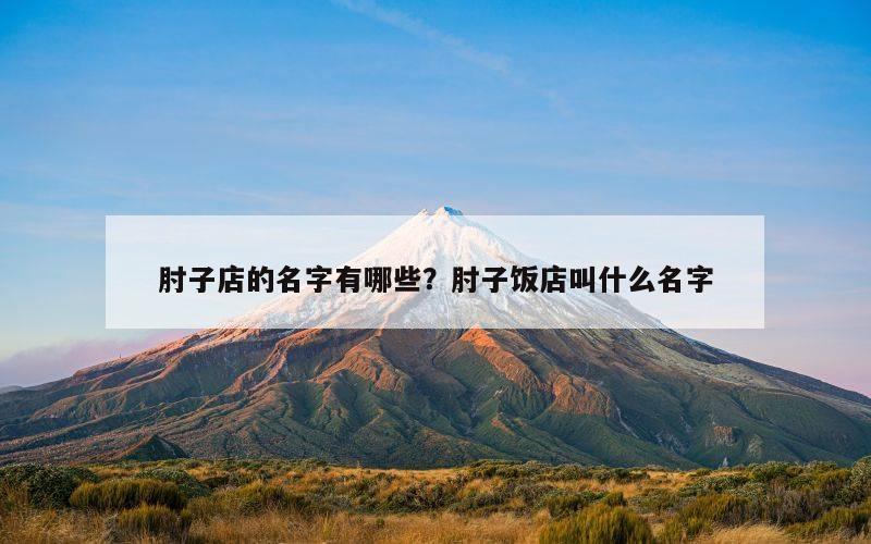 肘子店的名字有哪些？肘子饭店叫什么名字