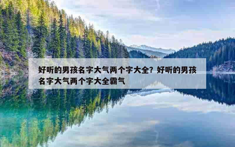好听的男孩名字大气两个字大全？好听的男孩名字大气两个字大全霸气
