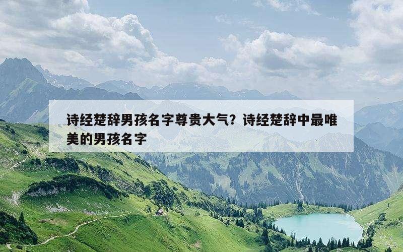诗经楚辞男孩名字尊贵大气？诗经楚辞中最唯美的男孩名字