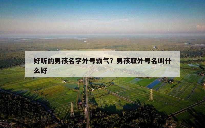 好听的男孩名字外号霸气？男孩取外号名叫什么好