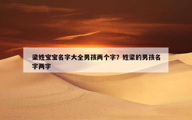 梁姓宝宝名字大全男孩两个字？姓梁的男孩名字两字