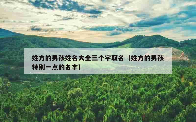 姓方的男孩姓名大全三个字取名（姓方的男孩特别一点的名字）