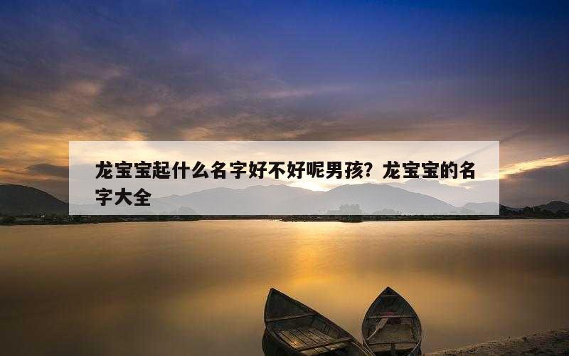 龙宝宝起什么名字好不好呢男孩？龙宝宝的名字大全