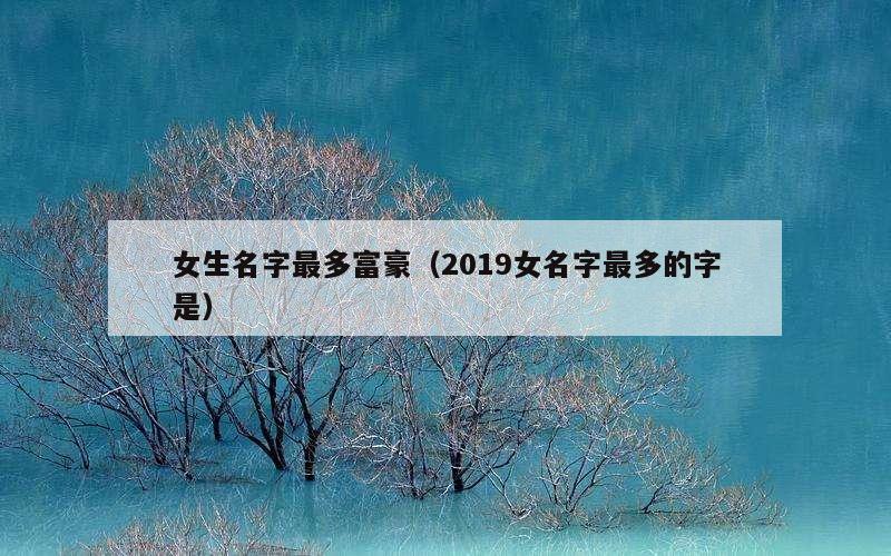 女生名字最多富豪（2019女名字最多的字是）