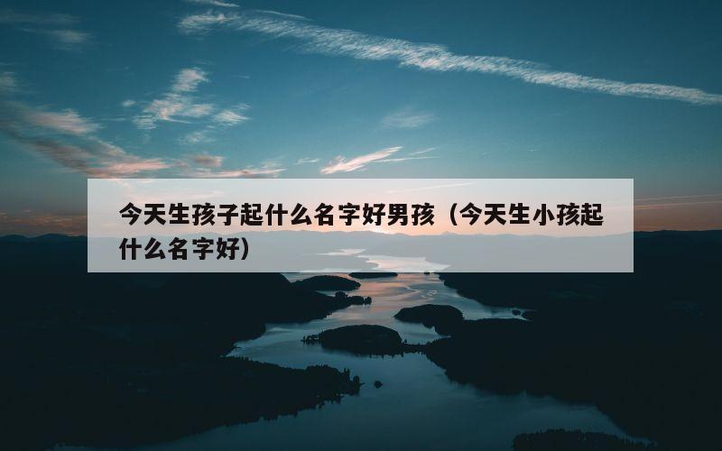 今天生孩子起什么名字好男孩（今天生小孩起什么名字好）