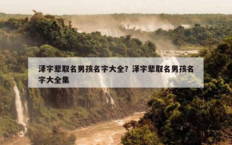 泽字辈取名男孩名字大全？泽字辈取名男孩名字大全集