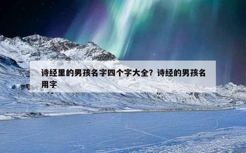 诗经里的男孩名字四个字大全？诗经的男孩名用字
