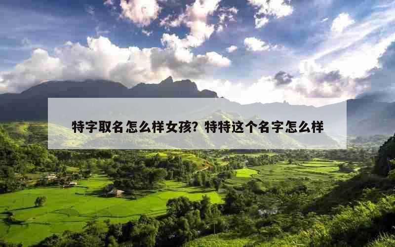 特字取名怎么样女孩？特特这个名字怎么样