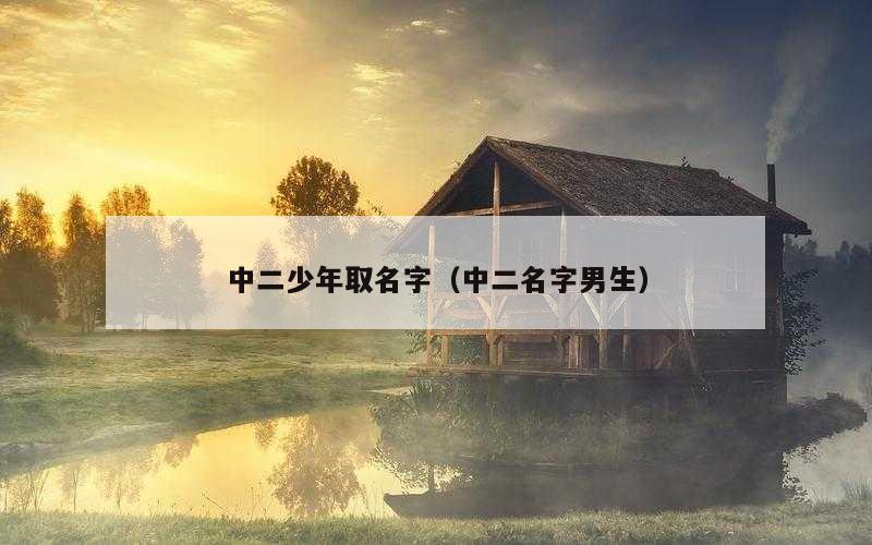 中二少年取名字（中二名字男生）