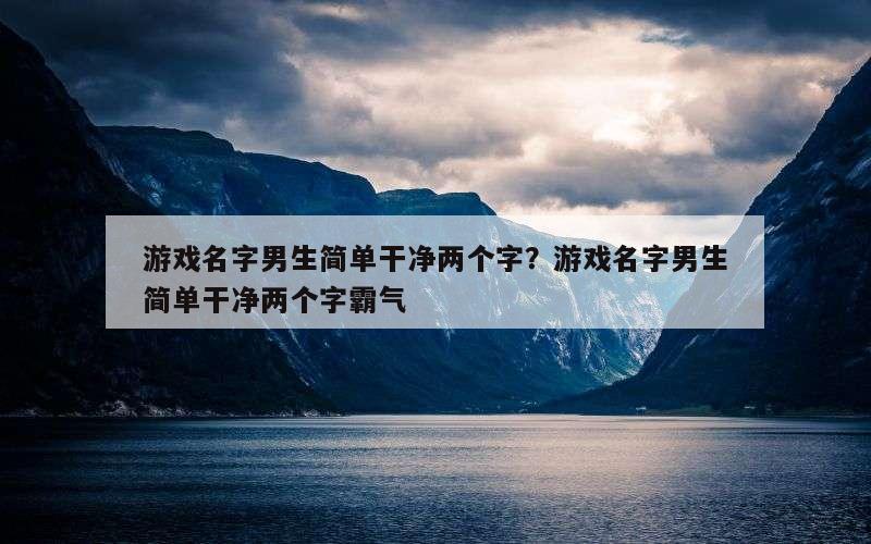 游戏名字男生简单干净两个字？游戏名字男生简单干净两个字霸气