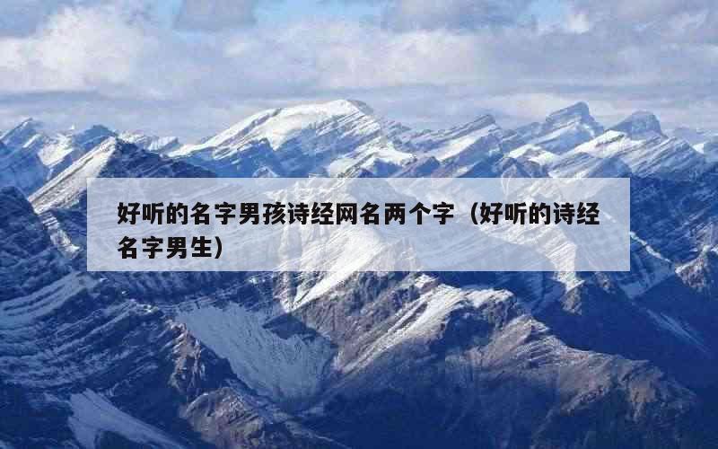 好听的名字男孩诗经网名两个字（好听的诗经名字男生）