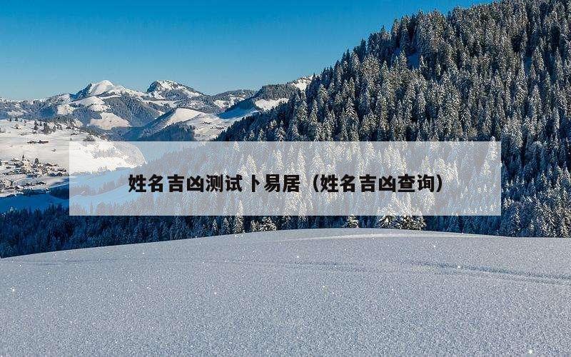姓名吉凶测试卜易居（姓名吉凶查询）