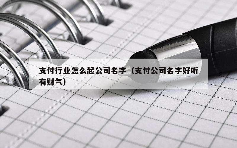 支付行业怎么起公司名字（支付公司名字好听有财气）